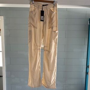 Lioness Cream Wide Leg Cargo Trousers
